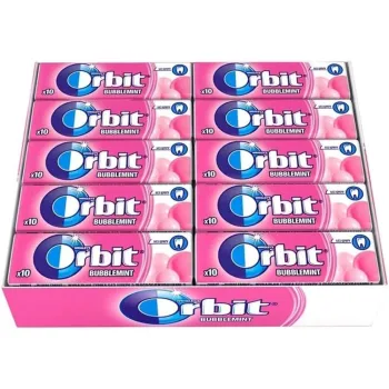 Orbit 10 Pieces Sugar Free Gum Bubblemint (Pack of 30)