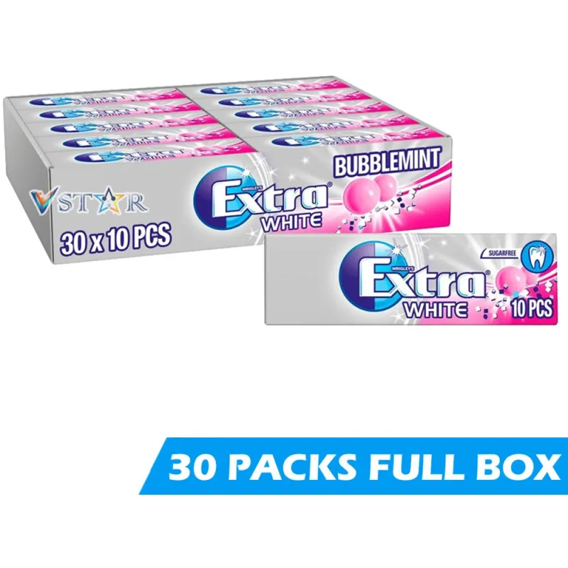 Orbit 10 Pieces Sugar Free Gum White Fruit (Pack of 30)