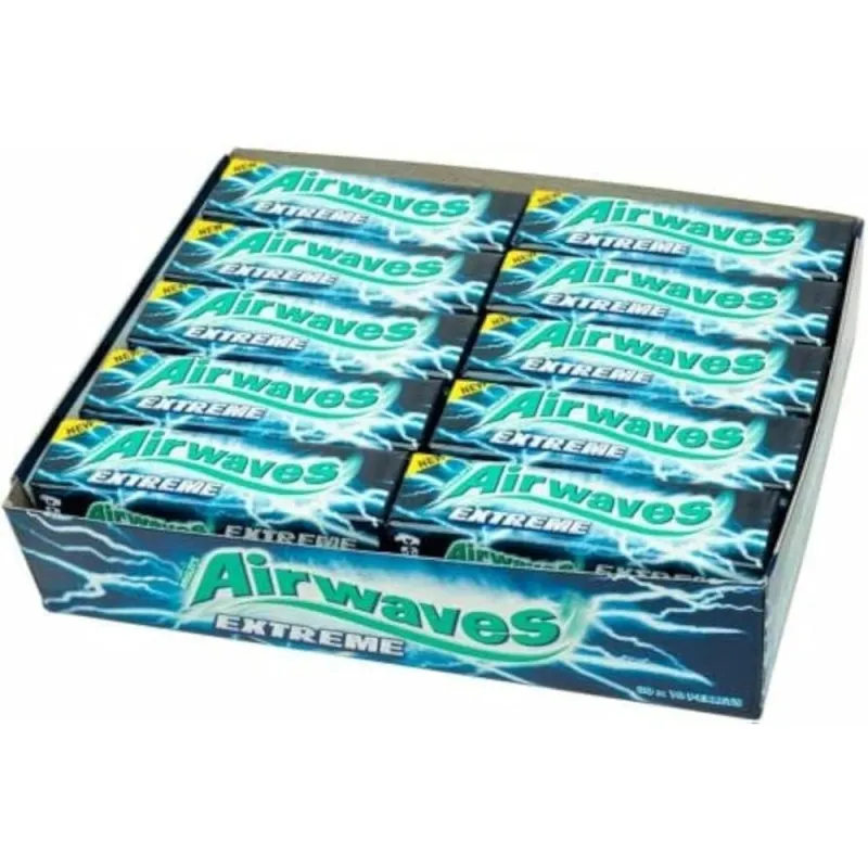 Airwaves 10 Pieces Sugar Free Gum Extreme Dark Blue (Pack of 30)