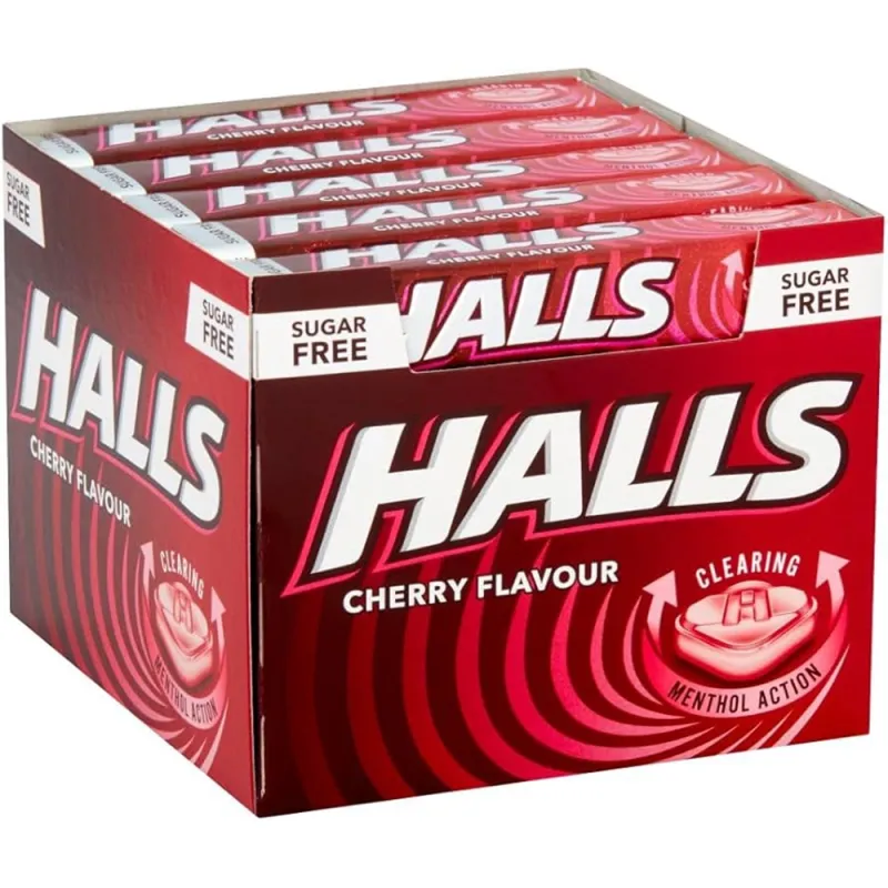 Halls Sugar Free Bubblegum 32g Cherry (Pack of 20)