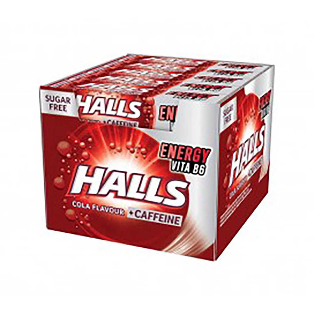 Halls Sugar Free Bubblegum 33.5g Cola + Caffeine (Pack of 20)