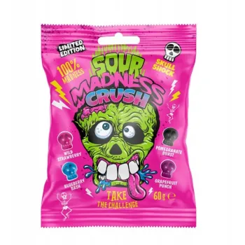 Argo Lollipop Sour Madness Pink Crush 60g (Pack of 10)