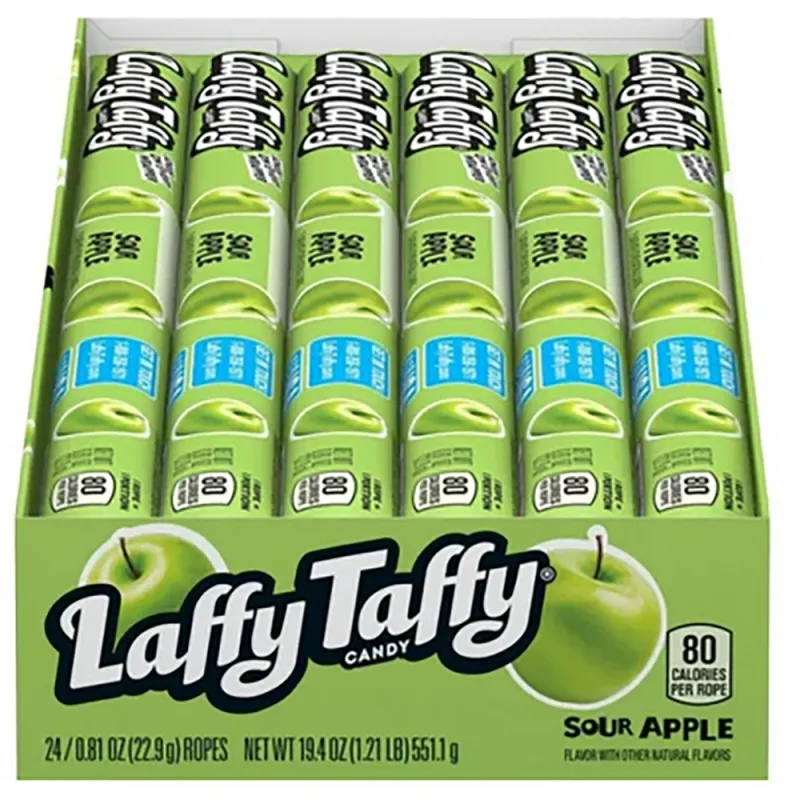 Laffy Taffy 23g Sour Apple Candy Ropes  (Pack of 24)