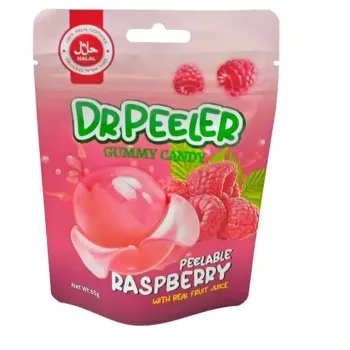Dr Peeler Halal Peelable Raspberry Gummies 65g (Pack of 12)
