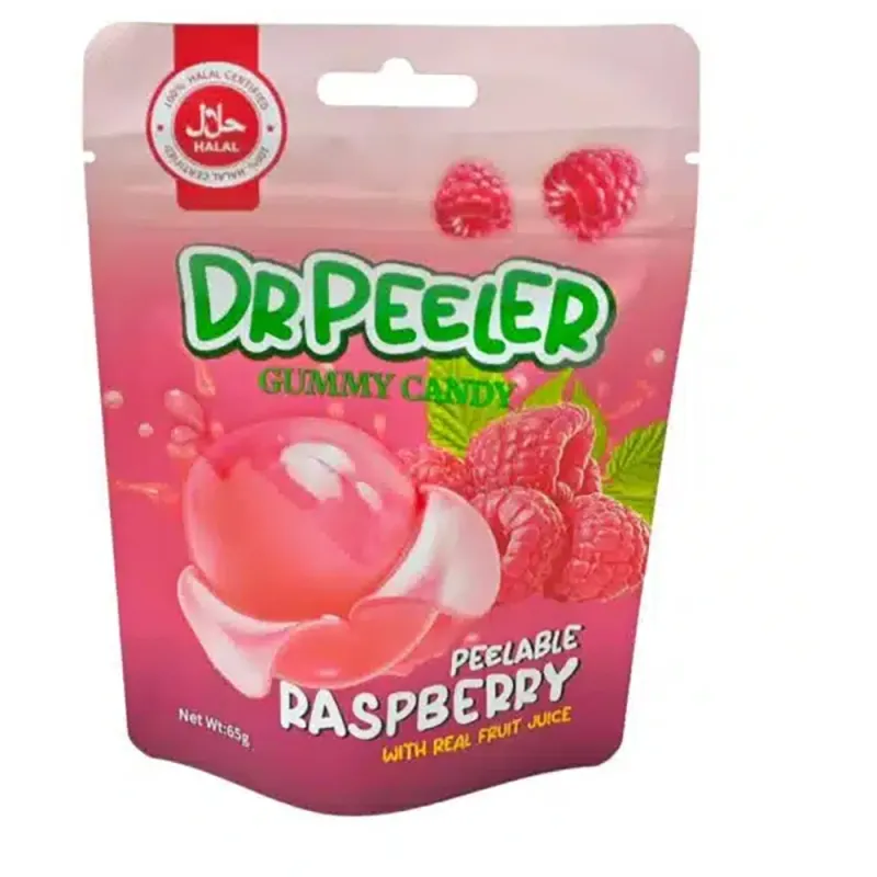 Dr Peeler Halal Peelable Raspberry Gummies 65g (Pack of 12)