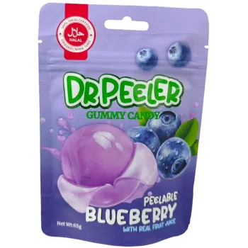 Dr Peeler Halal Peelable Blueberry Gummies 65g (Pack of 12)