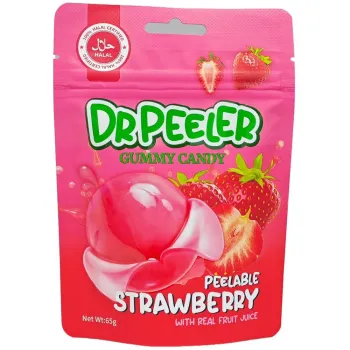 Dr Peeler Halal Peelable Strawberry Gummies 65g (Pack of 12)