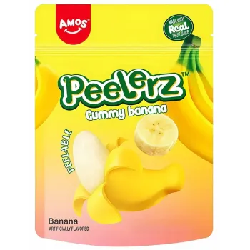 Amos Peelerz Banana Gummy Candy 65g (Pack of 12)