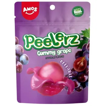 Amos Peelerz Grape Gummy Candy 65g (Pack of 12)