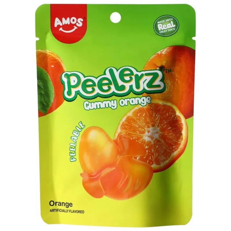 Amos Peelerz Orange Gummy Candy 65g (Pack of 12)