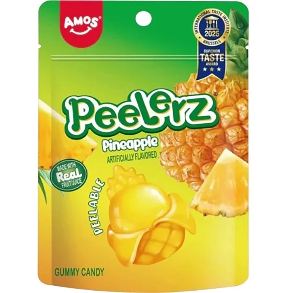 Amos Peelerz Pineapple Gummy Candy 65g (Pack of 12)