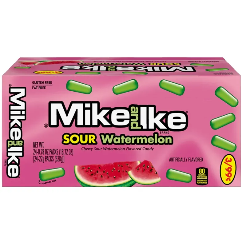 Mike & Ike 22g Watermelon Flavoured Candy (Pack of 24)
