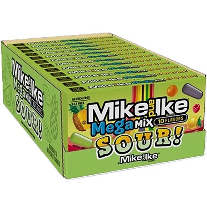 Mike & Ike Mega Mix Sour Flavoured Candy Box (Pack of 12)