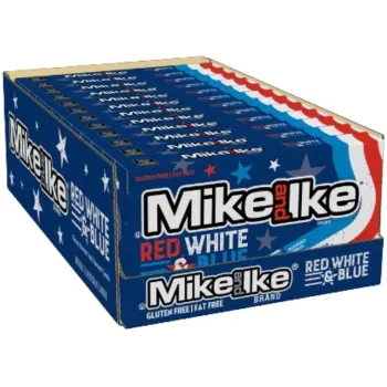 Mike & Ike Red White & Blue Flavoured Candy Box (Pack of 12)