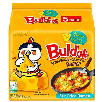 Samyang Buldak Cheese 145g Chicken Flavoured Noodles (Pack of 5)