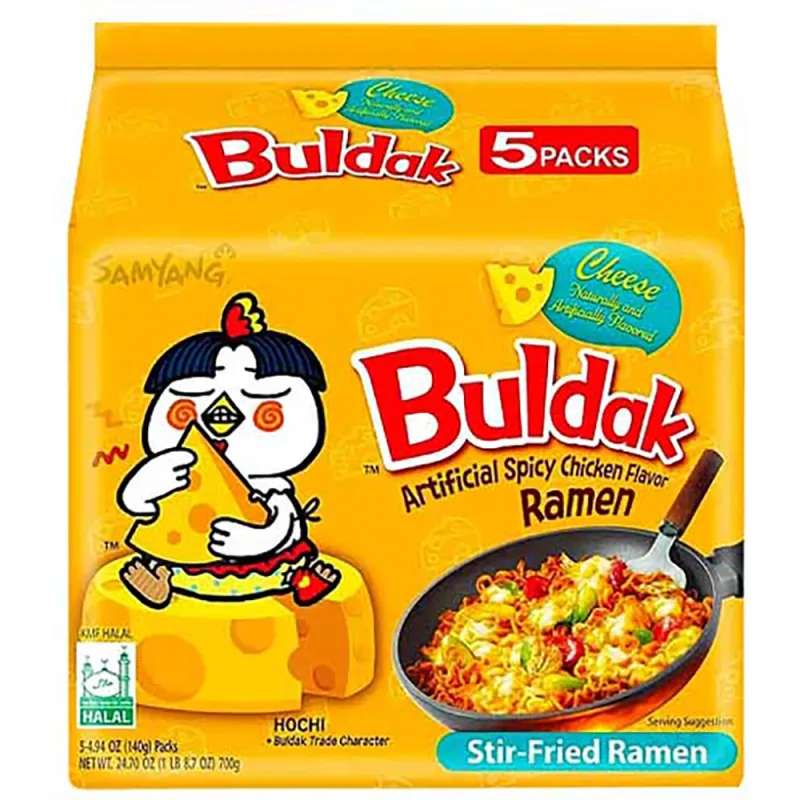 Samyang Buldak Cheese 145g Chicken Flavoured Noodles (Pack of 5)