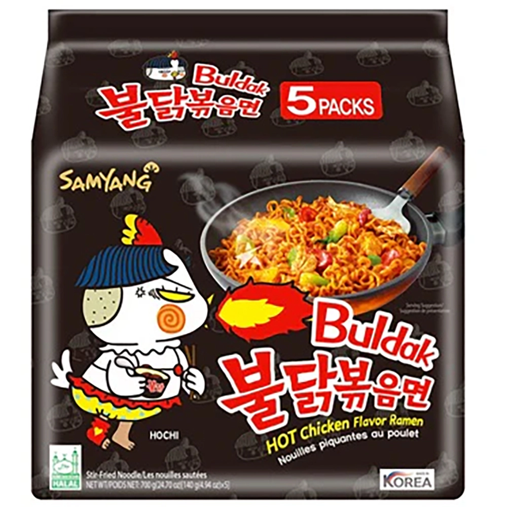 Samyang Buldak Black 140g Chicken Flavoured Noodles (Pack of 5)