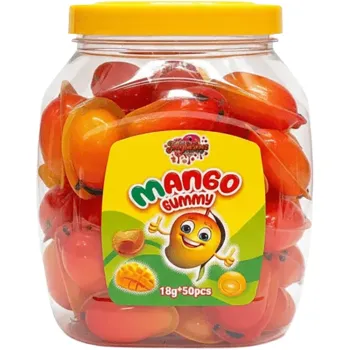 Jellylicious Mango Flavoured Gummy Candy Jar 18g (Pack of 50)
