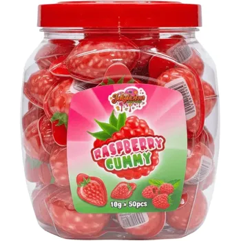 Jellylicious Raspberry Flavoured Gummy Candy Jar 18g (Pack of 50)