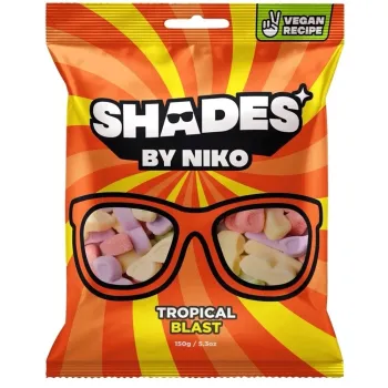 Shades By Niko Tropical Blast Flavoured Sweets 150g (Pack of 18)