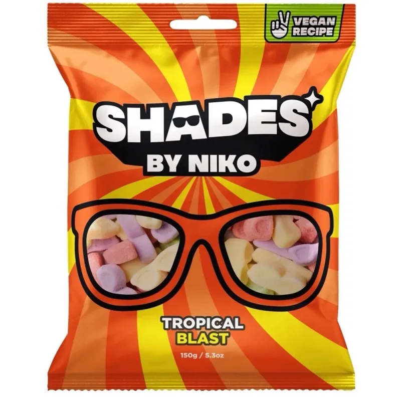 Shades By Niko Tropical Blast Flavoured Sweets 150g (Pack of 18)
