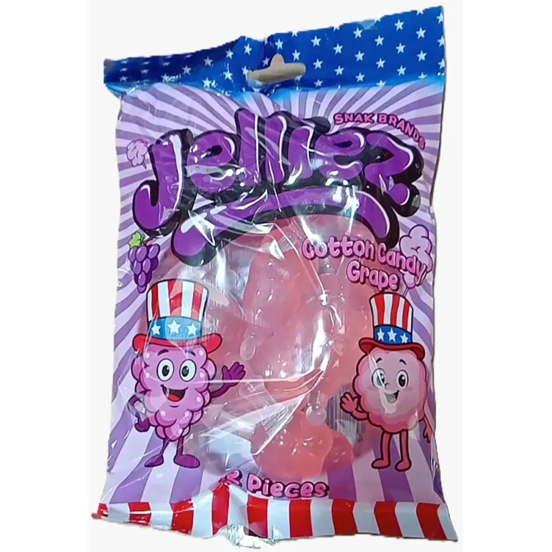 Snak Brands Cotton Candy Grape Flavoured Jelliez Pops 25g Bags (Pack of 12)
