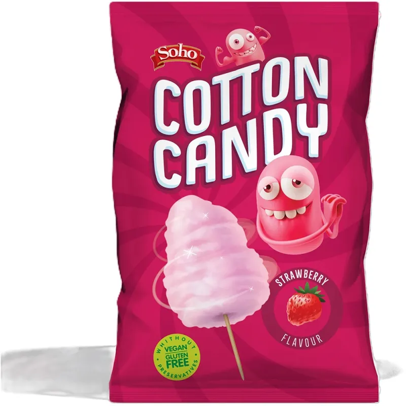 Soho Snacks Cotton Candy Strawberry Cup 30g (Pack of 24)