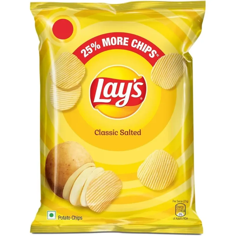 Lays Classic Salted Flavour 50g Potato Chips (Pack of 30)