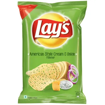 Lays American Style Cream & Onion Flavour 50g Potato Chips (Pack of 30)