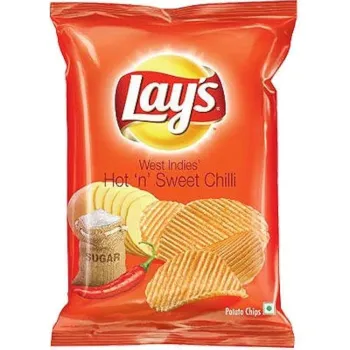 Lays Hot n Sweet Chilli Flavour 50g Potato Chips (Pack of 30)