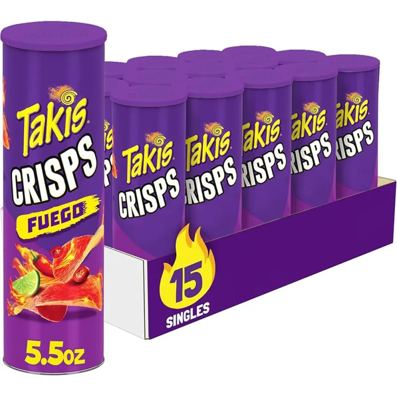 Takis Blue Heat Crisps 5.5OZ (Pack of 15)