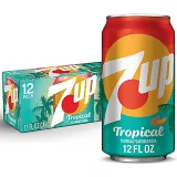 7UP Tropical Flavoured Soda Can 355ml (Pack of 12)