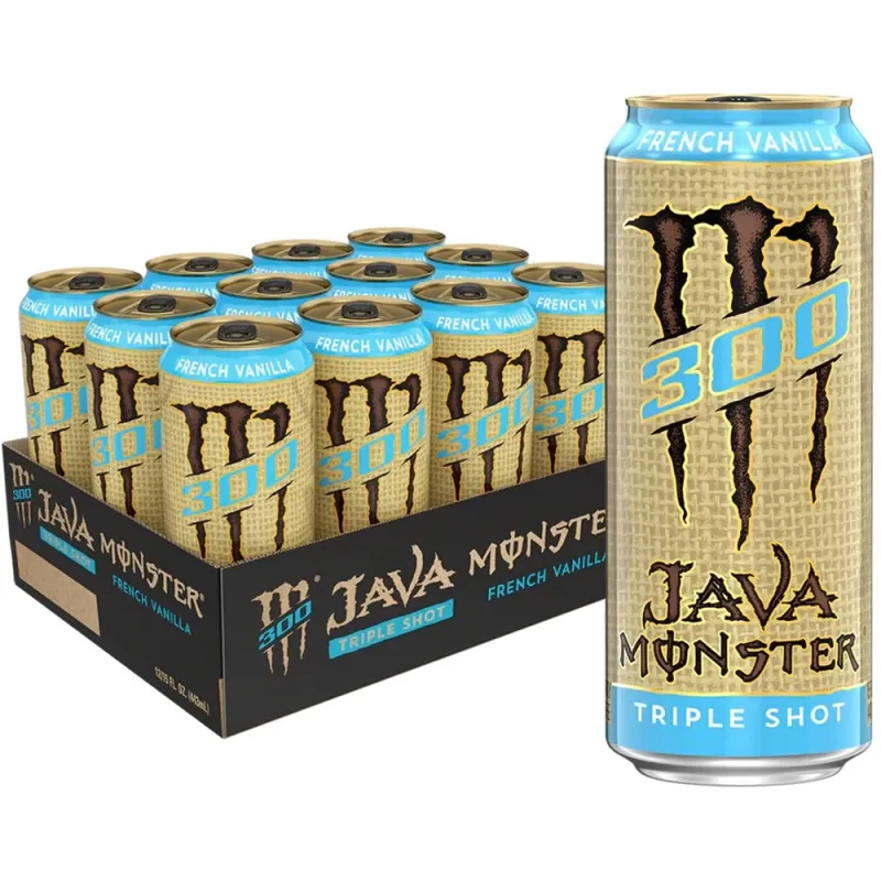 Java Monster French Vanilla Coffee + Energy Drink 473ml (Pack of 12)