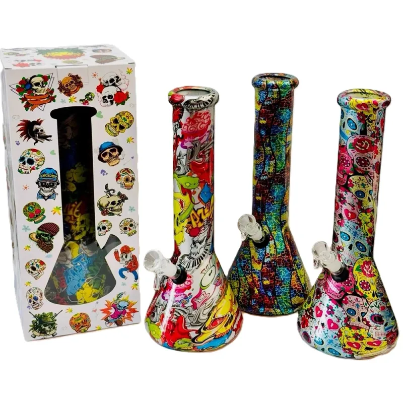 Printed Glass Bong (21cm x 9mm)