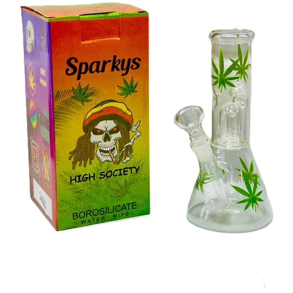 Sparkays 21cm Leaf Percolator Glass Bong 