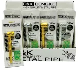 D & K Metal Glass Pipe 10cm & Silver Screen (Pack of 24)
