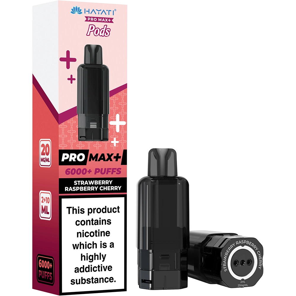 Hayati 6,000 Puffs Prefilled Pods Strawberry Raspberry Cherry 