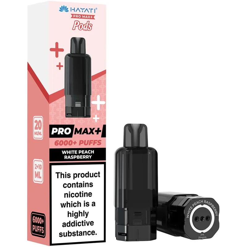 Hayati 6,000 Puffs Prefilled Pods White Peach Raspberry