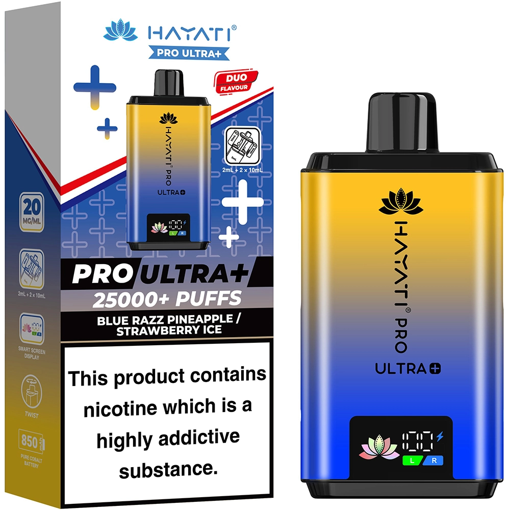 Hayati 25,000 Puffs Kits Blue Razz Pineapple & Strawberry Ice