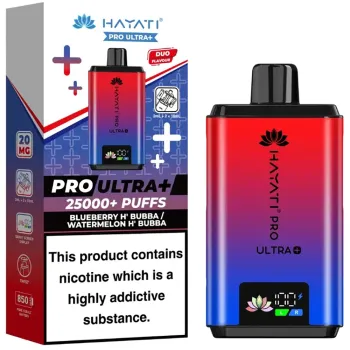 Hayati 25,000 Puffs Kits Blueberry Hubba Bubba & Watermelon Hubba Bubba