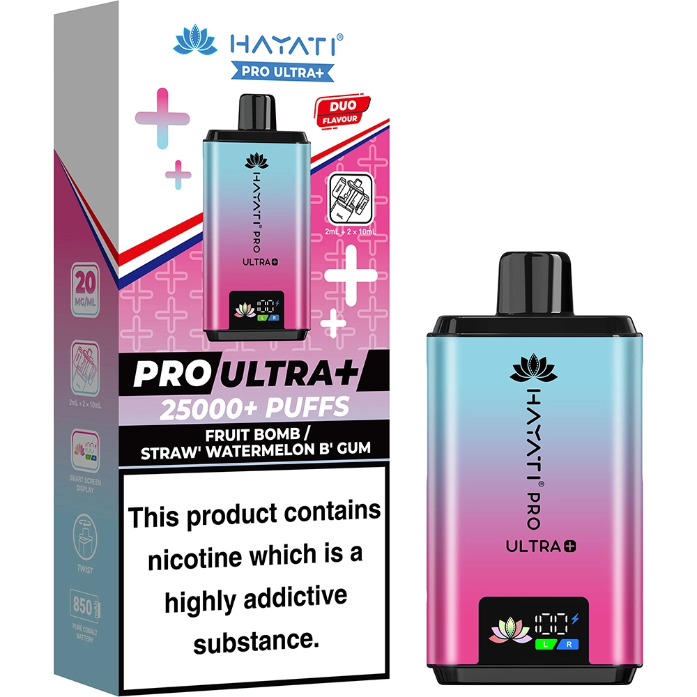 Hayati 25,000 Puffs Kits Fruit Bomb & Strawberry Watermelon Bubblegum