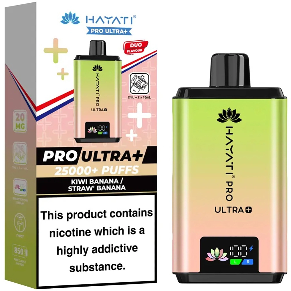 Hayati 25,000 Puffs Kits Kiwi Banana & Strawberry Banana