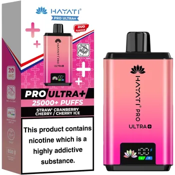 Hayati 25,000 Puffs Kits Strawberry Cranberry Cherry & Cherry Ice