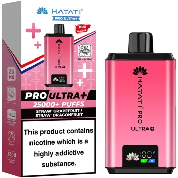 Hayati 25,000 Puffs Kits Strawberry Grapefruit & Strawberry Dragonfruit