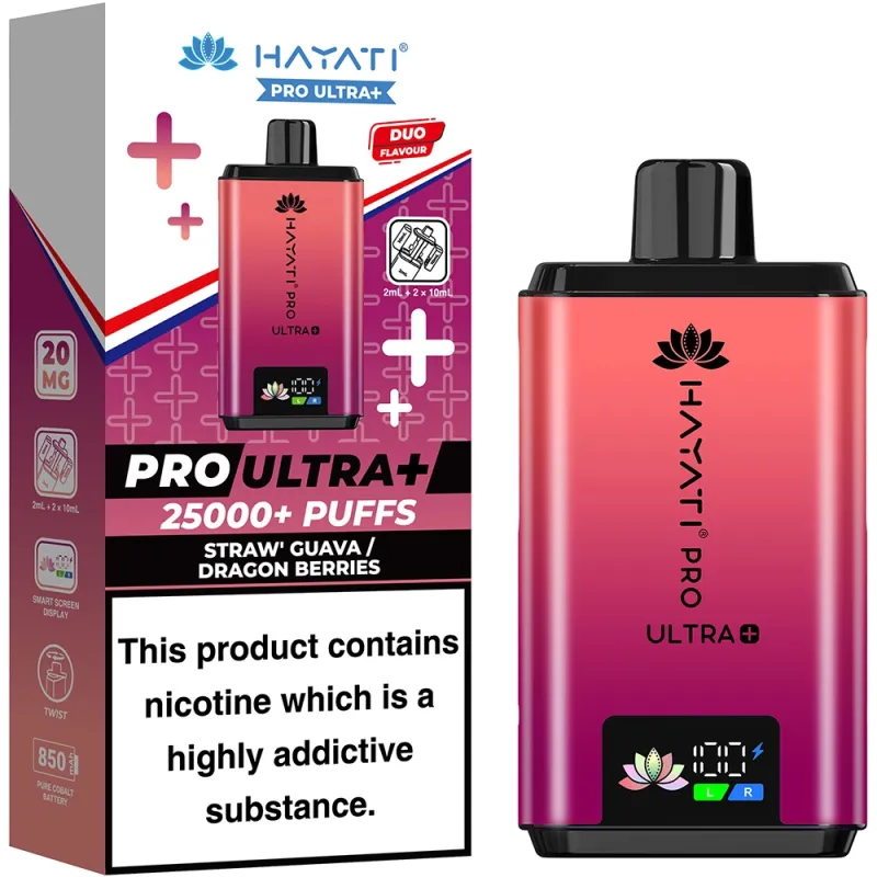 Hayati 25,000 Puffs Kits Strawberry Guava & Dragon Berries