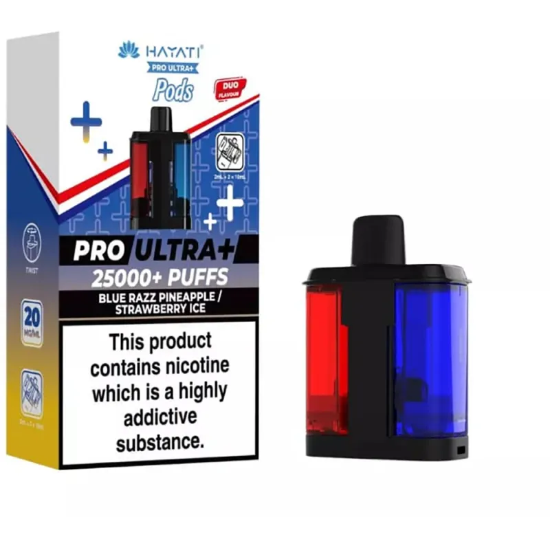 Hayati 25,000 Puffs Prefilled Pods Blue Razz Pineapple & Strawberry Ice
