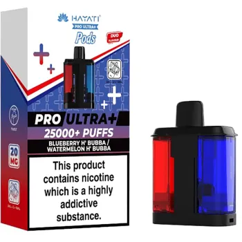 Hayati 25,000 Puffs Prefilled Pods Blueberry Hubba Bubba & Watermelon Hubba Bubba