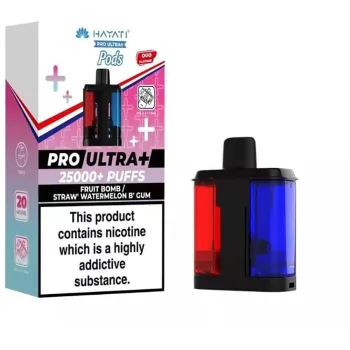 Hayati 25,000 Puffs Prefilled Pods Fruit Bomb & Strawberry Watermelon Bubblegum