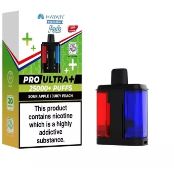 Hayati 25,000 Puffs Prefilled Pods Sour Apple & Juicy Peach