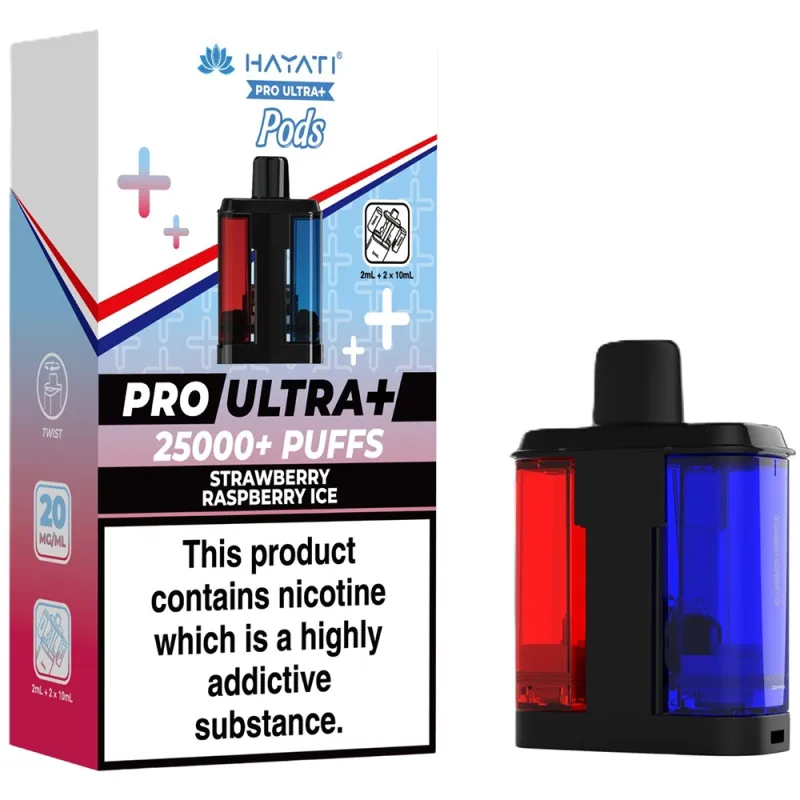 Hayati 25,000 Puffs Prefilled Pods Strawberry Raspberry Ice
